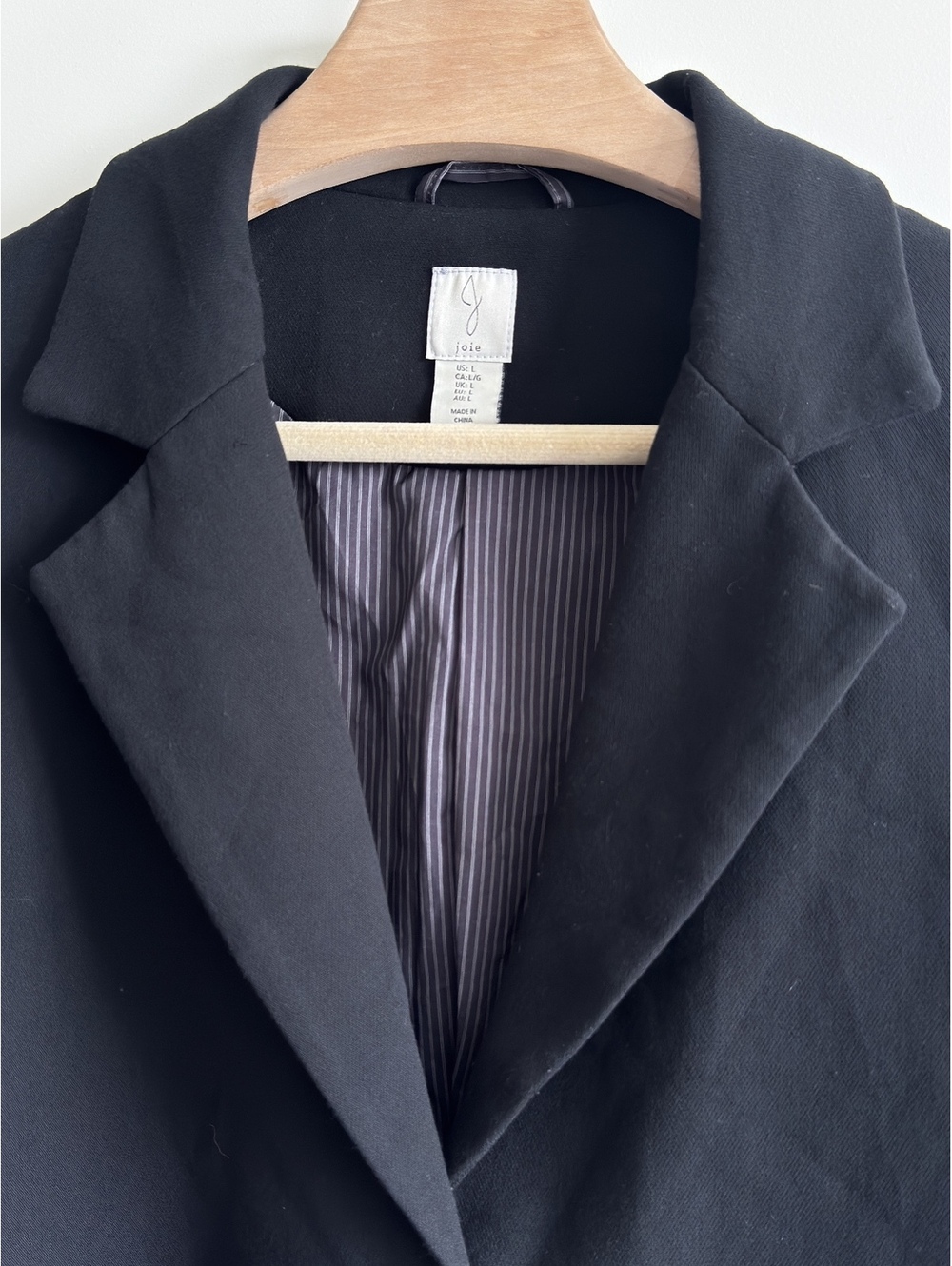 Joie Black Cropped One Button Blazer Jacket Stretch Career Office Women’s L - Picture 2 of 11